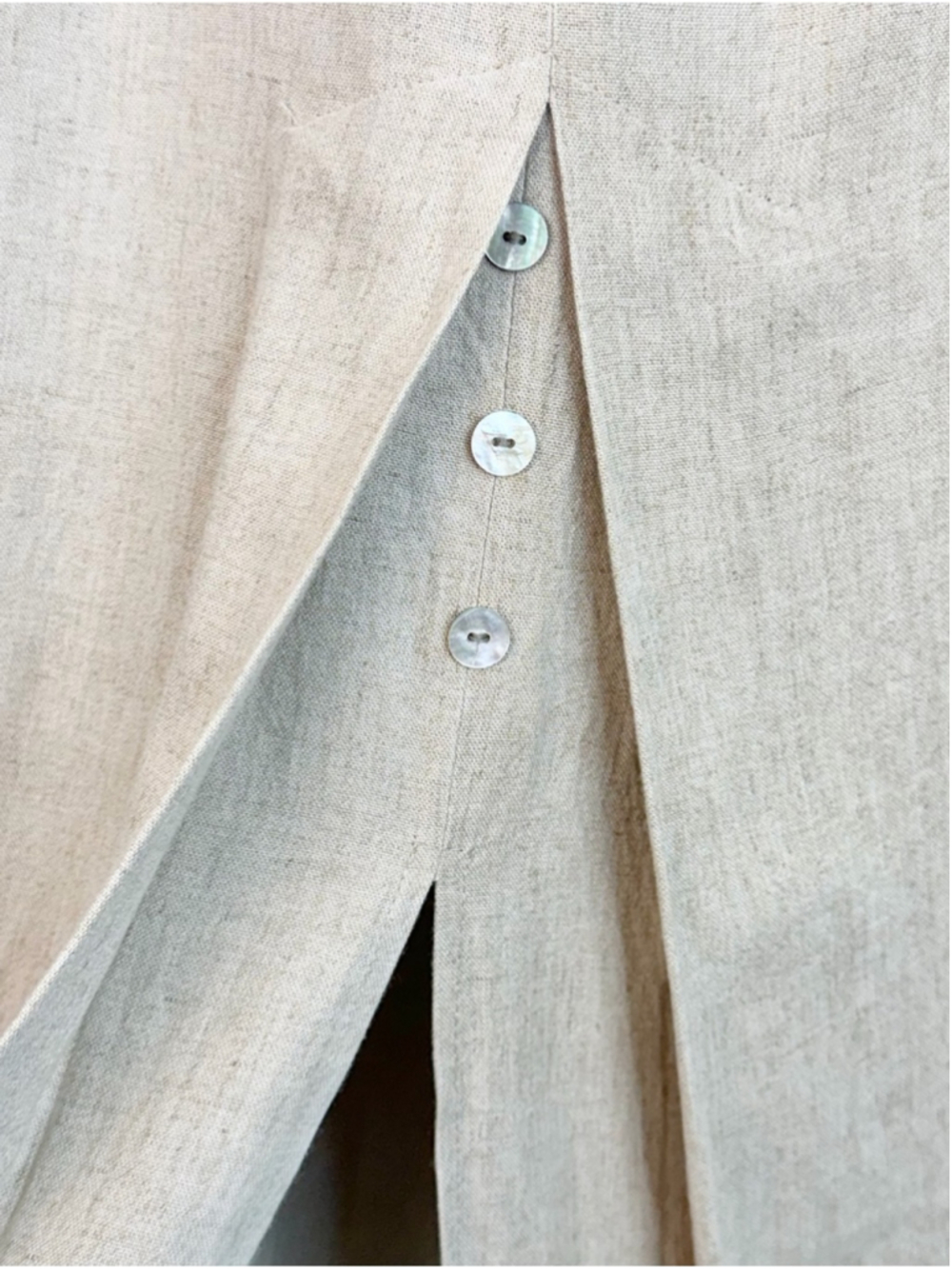 Vintage 80s 90s linen blend beige long minimalist old money maxi skirt 9 - Picture 10 of 15